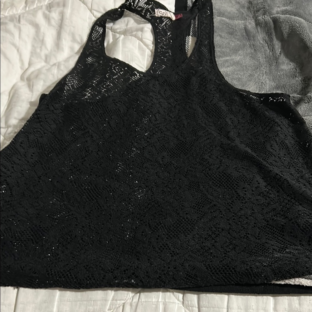 SO Black, pink and blue Sleeveless Tank Top
3 piece set